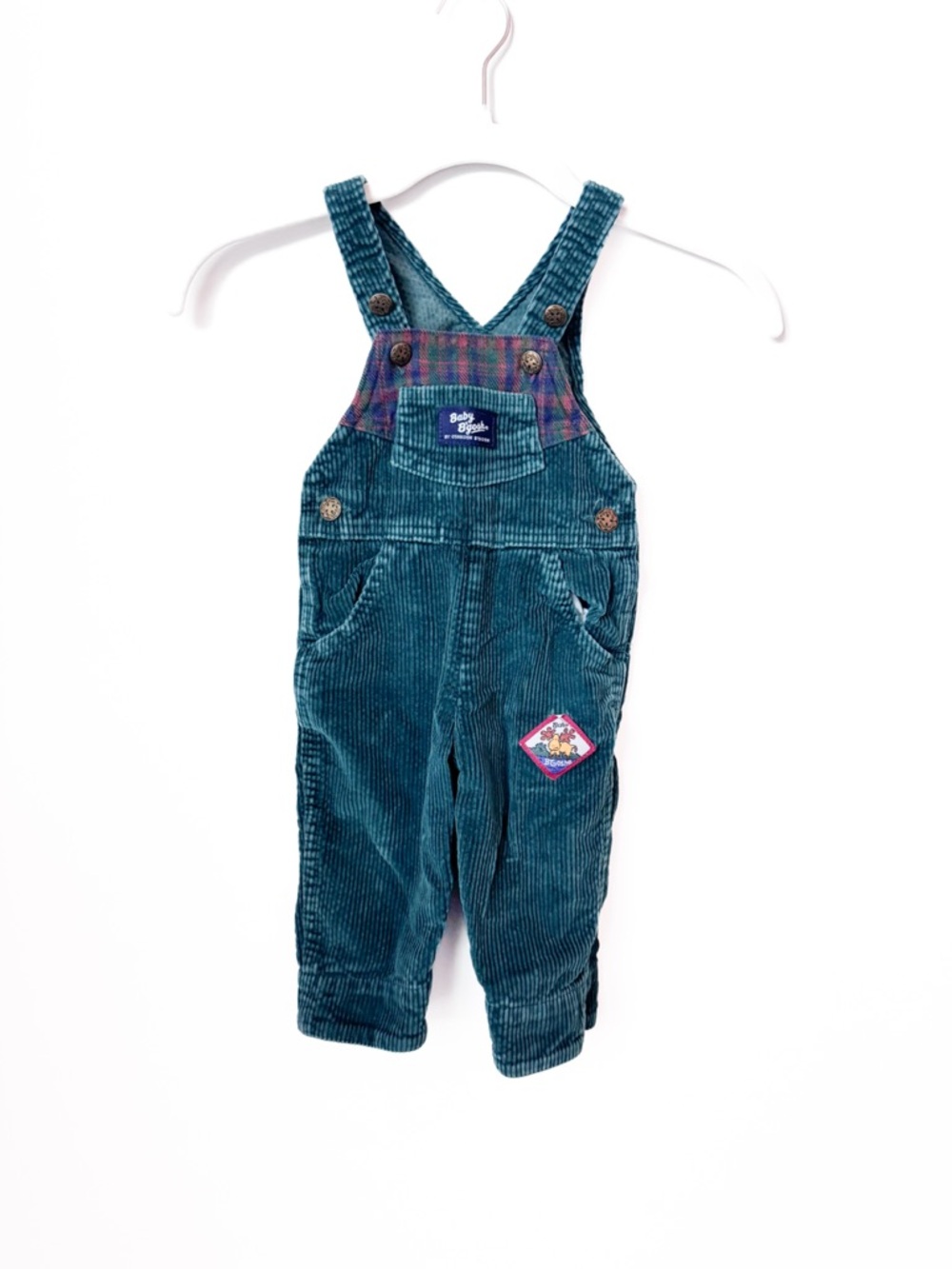 Vintage OshKosh B'gosh emerald green corduroy toddler overalls